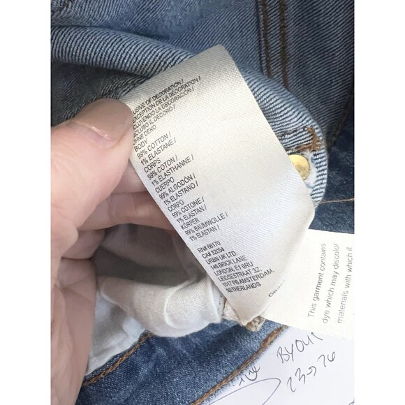 Pilcro Jeans Womens 27 Blue Denim Mid Rise Utility Straight Anthropologie $199 - Picture 7 of 7